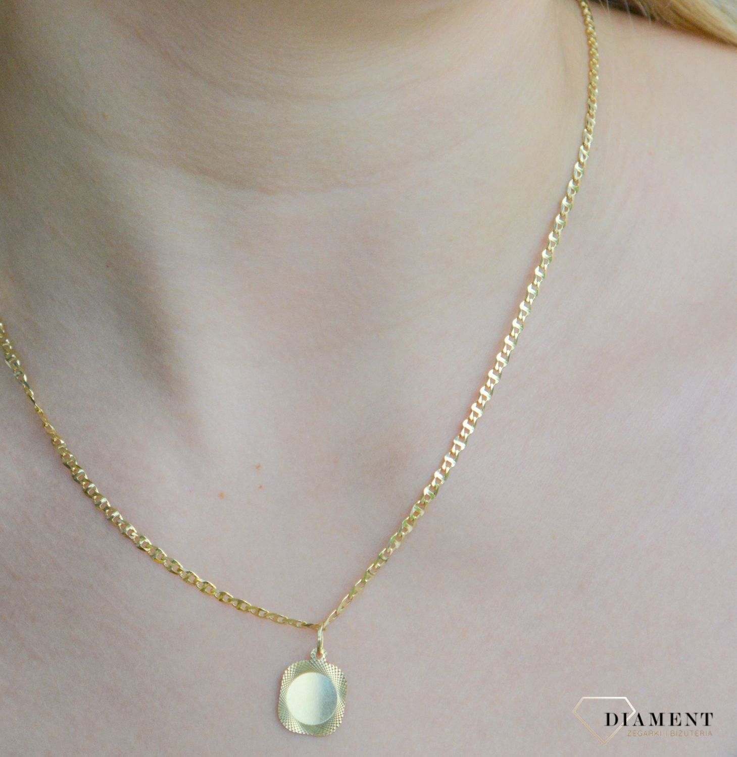 Złota zawieszka 585 blaszka do graweru ZA 7574.jpg